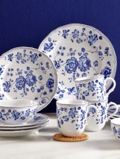 CreaTable 22543 Kombiservice Royal Blue Flower Für 4 Personen, Porzellan, Mehrfarbig (1 Set, 16-teilig) -Esstisch Lieferungen Rabatte 7cccc0dfe9d4d860fc8cc154fe5ea0da
