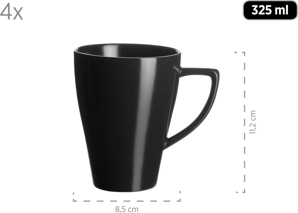 Mäser 931730 Kombiservice Glendale Für 4 Personen, Steinzeug, Schwarz (1 Set, 16-teilig) 4 Mäser 931730 Kombiservice Glendale Für 4 Personen, Steinzeug, Schwarz (1 Set, 16-teilig) – Bild 2