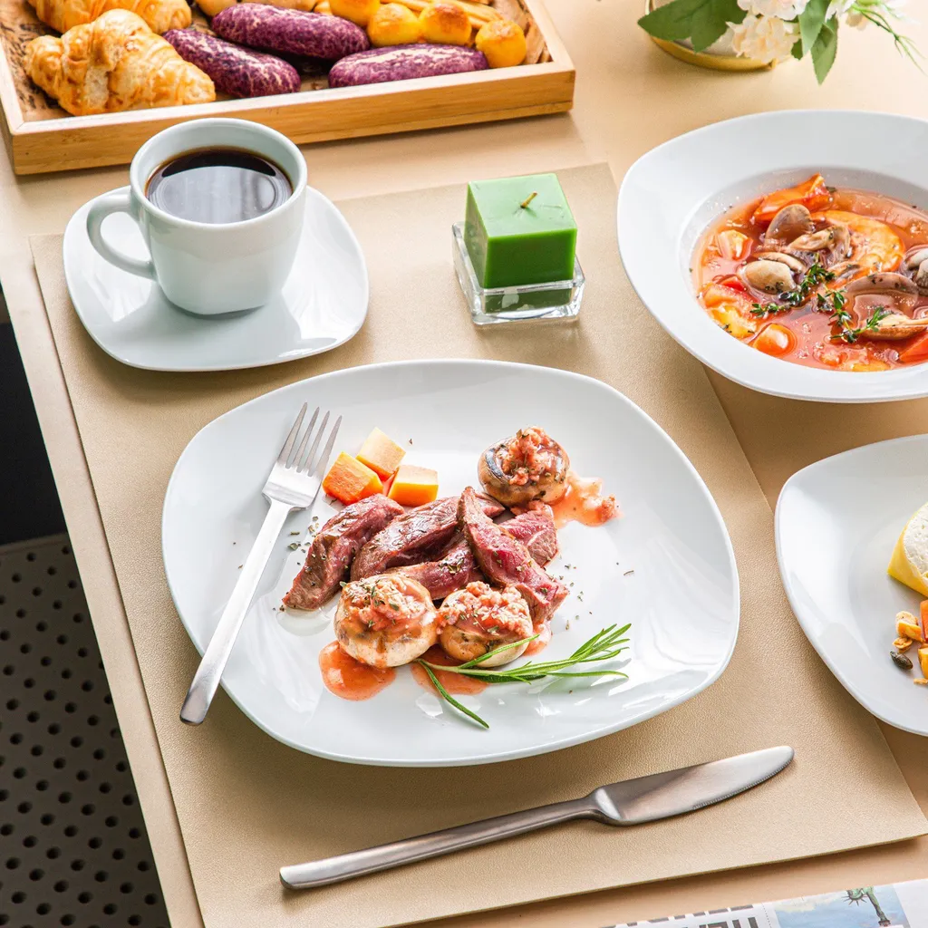 MALACASA, Serie Elisa, 60 Tlg. Porzellan Tafelservice Geschirrset Mit 12 Kaffeetassen, 12 Untertassen, 12 Dessertteller, 12 Suppenteller, 12 Essteller 6 MALACASA, Serie Elisa, 60 Tlg. Porzellan Tafelservice Geschirrset Mit 12 Kaffeetassen, 12 Untertassen, 12 Dessertteller, 12 Suppenteller, 12 Essteller – Bild 4