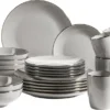 Mäser 931628 Kombiservice Metallic RIM Für 6 Personen, Steinzeug, Grau (1 Set, 24-teilig) -Esstisch Lieferungen Rabatte 835bf591cf4a9c178ca942ded52bf66a