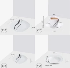 VEWEET Tafelservice 'Teresa' Aus Porzellan, 60-tlg Kombiservice Mit Kaffeetassen 175 Ml, Untertasse, Dessertteller, Speiseteller Und Suppenteller, Komplettservice Für 12 Personen 10 VEWEET Tafelservice 'Teresa' Aus Porzellan, 60-tlg Kombiservice Mit Kaffeetassen 175 Ml, Untertasse, Dessertteller, Speiseteller Und Suppenteller, Komplettservice Für 12 Personen -Esstisch Lieferungen Rabatte 8a4adb6215835f9d92c5ef471e2b6e33