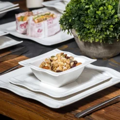 MALACASA, Serie Mario, 28-teilig Kombiservice Aus Porzellan Geschirrset Mit Je 6 Schalen, 6 Dessertteller, 6 Suppenteller, 6 Speiseteller, 2 Rechteckige Platten Und 2 Salz- Und Pfefferdosen -Esstisch Lieferungen Rabatte 8c97bdfc228b0fbf0bb2c77186a594f3