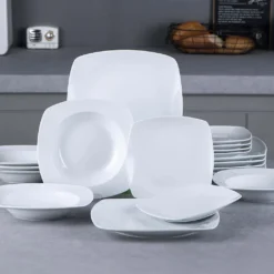 MALACASA, Serie Julia, 36 Tlg. Set Porzellan Geschirrset Tafelservice Mit Kuchenteller, Flachteller Und Suppenteller Für 12 Personen -Esstisch Lieferungen Rabatte 8d69ed860d3c52625df2226fd4267fb2