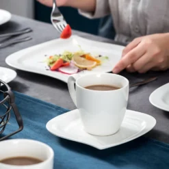 MALACASA, Serie Elvira, 36 Teilig Cremeweiß Porzellan Geschirrset Tafelservice Kaffeeservice Mit Tassen, Untertassen, Dessertteller Für 12 Person -Esstisch Lieferungen Rabatte 8ef60b54be7af4821872ea1cd5239ea9