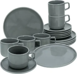 CreaTable 16734 Kaffeeservice Chef Collection Für 6 Personen, Porzellan, Grau (1 Set, 18-teilig) -Esstisch Lieferungen Rabatte 8f8d79f5cb7939cd486b0fe95facdbea