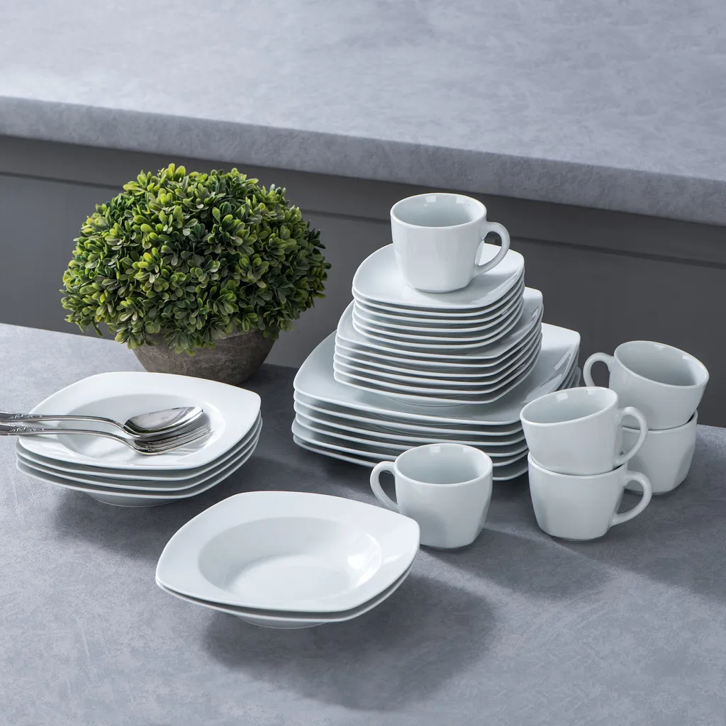 Malacasa Serie Julia, Tafelservice 60-teilig Kombiservice Porzellan Geschirrset Mit Kaffeetassen, Unterteller, Kuchenteller, Suppenteller Und Flachteller, Kaffeeservice Für 12 Personen 10 Malacasa Serie Julia, Tafelservice 60-teilig Kombiservice Porzellan Geschirrset Mit Kaffeetassen, Unterteller, Kuchenteller, Suppenteller Und Flachteller, Kaffeeservice Für 12 Personen – Bild 8