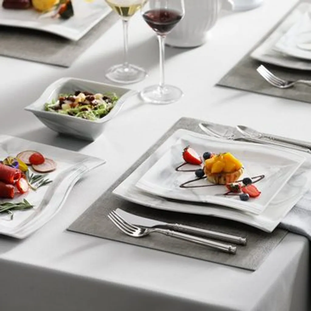 MALACASA, Serie Flora, 26 Tlg. Marmor Porzellan Geschirrset Kombiservice Tafelservice Mit 6 Schalen, 6 Dessertteller, 6 Suppenteller, 6 Speiseteller, 2 Rechteckigen Platten 8 MALACASA, Serie Flora, 26 Tlg. Marmor Porzellan Geschirrset Kombiservice Tafelservice Mit 6 Schalen, 6 Dessertteller, 6 Suppenteller, 6 Speiseteller, 2 Rechteckigen Platten – Bild 6