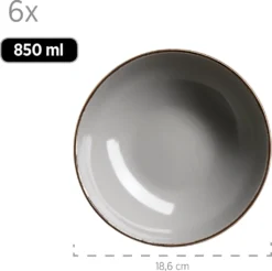 Mäser 931628 Kombiservice Metallic RIM Für 6 Personen, Steinzeug, Grau (1 Set, 24-teilig) -Esstisch Lieferungen Rabatte 92064e7fd6d4b134ced4b69f7f1202a9