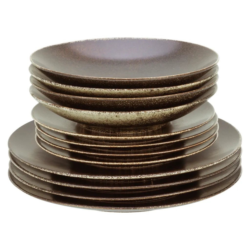 CreaTable 22409 Tafelservice Rusty Für 8 Personen, Porzellan, Braun (1 Set, 12-teilig) 4 CreaTable 22409 Tafelservice Rusty Für 8 Personen, Porzellan, Braun (1 Set, 12-teilig) – Bild 2