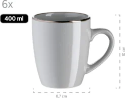 Mäser 931628 Kombiservice Metallic RIM Für 6 Personen, Steinzeug, Grau (1 Set, 24-teilig) -Esstisch Lieferungen Rabatte 92cb2739483764b8824592999809702d