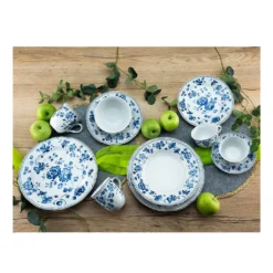 CreaTable 22543 Kombiservice Royal Blue Flower Für 4 Personen, Porzellan, Mehrfarbig (1 Set, 16-teilig) -Esstisch Lieferungen Rabatte 939a76b01df1155741caca6a837188b1