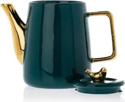 HowHomely Kaffeeservice Keramik 4 Personen - Teeservice 10-tlg. - Grün-Gold -Esstisch Lieferungen Rabatte 9753c14189b64e28cac2a2a338f9e9f9