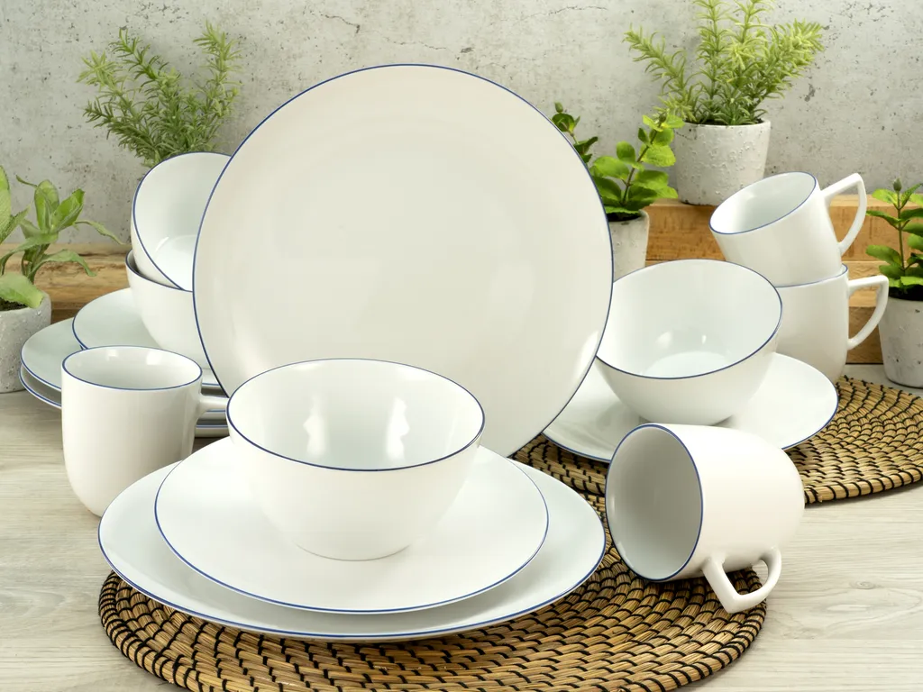 CreaTable 22456 Kombiservice Enjoy Blue Line Für 4 Personen, Porzellan, Weiß (1 Set, 16-teilig) 5 CreaTable 22456 Kombiservice Enjoy Blue Line Für 4 Personen, Porzellan, Weiß (1 Set, 16-teilig) – Bild 3