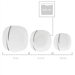 Sänger SÄNGER Porzellan Geschirrset Bilgola Black Lines, Tafelservice 18 Teilig Für 6 Personen -Esstisch Lieferungen Rabatte 98ddd0b6a877d94c989feb6305284aa5