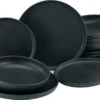CreaTable 22979 Tafelservice Uno BLACK Für 4 Personen, Steinzeug, Schwarz (1 Set, 12-teilig) -Esstisch Lieferungen Rabatte 9979fa728ab7afd4325cf1c01ff2b2ce