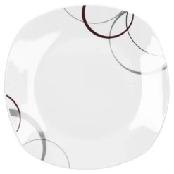 Tafelservice Palazzo 12tlg. - Weiß MitNachbildung-Kreisen In Grau Und Dunkelrot - Für 6 Personen -Esstisch Lieferungen Rabatte 9c56996fd8234c362871a5f8e55ccad7 1