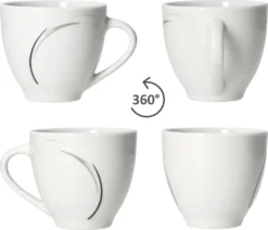 Van Well 18tlg. Kaffee-Service Home Für 6 Personen I 6x Tasse 180ml, 6x Untertasse + 6x Kuchenteller I Porzellan-Geschirr Mit Streifen In Grau, Schwarz & Creme I Kaffeepott, Dessert-Teller -Esstisch Lieferungen Rabatte 9d0242c16a7ce12d1c903bb9532f36e9