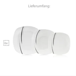 Sänger SÄNGER Porzellan Geschirrset Bilgola Black Lines, Tafelservice 18 Teilig Für 6 Personen -Esstisch Lieferungen Rabatte 9de7f4b4c7e7ca0643a51a4523ce2a5b