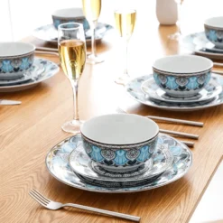 Tafelservice VEWEET, 18 Teiliges Geschirrset Aus Porzellan, AUDRIE Serie, Mit Je 6 Müslischale, Dessertteller Und Flachteller Für 6 Personen -Esstisch Lieferungen Rabatte 9fa6f1d127266dfc1c9b20621d611da1