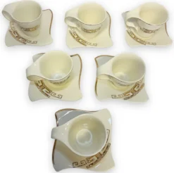 12-teiliges Medusa Mäander Kaffeeservice Mit Goldschliff Kaffeetassen Für 6 Personen 6 Tassen + 6 Untertassen Weiß-Gold Genießen Servieren Kaffee -Esstisch Lieferungen Rabatte a37ce12b59dff01d4decb393ba704814