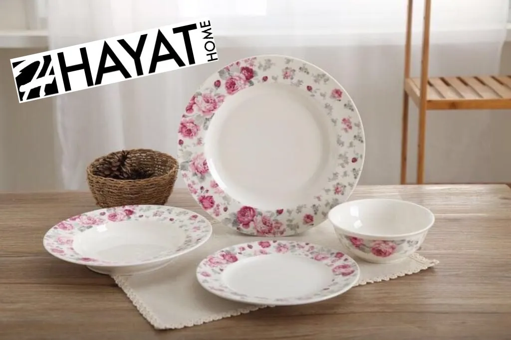 Hayat Tafelservice 24 Tlg Blumenmuster Ess-Service Tafelservice Dinner Tellerset "Rosarium" 2 Hayat Tafelservice 24 Tlg Blumenmuster Ess-Service Tafelservice Dinner Tellerset "Rosarium"