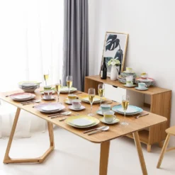 VEWEET Tafelservice 'SPARK' Aus Porzellan, 60-tlg Kombiservice, Kaffeetassen, Untertasse, Dessertteller, Speiseteller Und Suppenteller, Komplettservice Für 12 Personen -Esstisch Lieferungen Rabatte a57c6649adea703a14896bc9ca922661