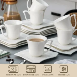 MALACASA, Serie Amparo, 36 Teilig Set Cremeweiß Porzellan Kaffeeservice Dessertteller Kaffeetasse Mit Untertasse 11 MALACASA, Serie Amparo, 36 Teilig Set Cremeweiß Porzellan Kaffeeservice Dessertteller Kaffeetasse Mit Untertasse -Esstisch Lieferungen Rabatte a5dbb72af98f894549c593e77669849b