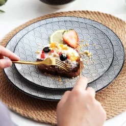 Vancasso, Haruka Porzellan Geschirrservice, 32-teilig Rund Kombiservice Geschirrset Tafelservice Für 8 Personen, Schwarz -Esstisch Lieferungen Rabatte a75c1b92dec1377fdcd959398f7af9c0