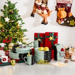 Vancasso Aria Tafelservice Für 8 Personen (32-teilig) Mit Tellern, Schalen Und Tassen, Schwarz Und Türkis -Esstisch Lieferungen Rabatte a7bd975ec3f93b58405d2f0414838ff2