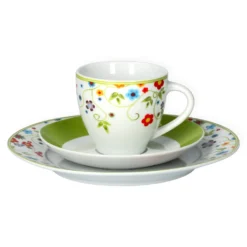 Van Well Kaffeeservice 18-tlg. Für 6 Personen Serie Vario Porzellan - Farbe Wählbar, Farbe:flowers