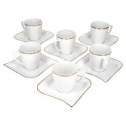 30tlg Geschirrset Silverline Kombi 6Pers Gold Kaffee Unterteller Kuchen/Speiseteller Suppenschale -Esstisch Lieferungen Rabatte a895b13acad85ab372bd53c59649f0ed