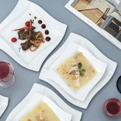 MALACASA, Serie Amparo, Porzellan Tafelservice 24 Tlg. Kombiservice 12 Speiseteller Und 12 Suppenteller Für 12 Personen -Esstisch Lieferungen Rabatte abd3e44a615a9306e4ed306eb6b46359