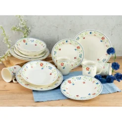 CreaTable 22910 Kombiservice Frida Für 4 Personen, Steingut, Mehrfarbig (1 Set, 16-teilig) -Esstisch Lieferungen Rabatte ac4edd13317ad4156adb6dbef3a7467b