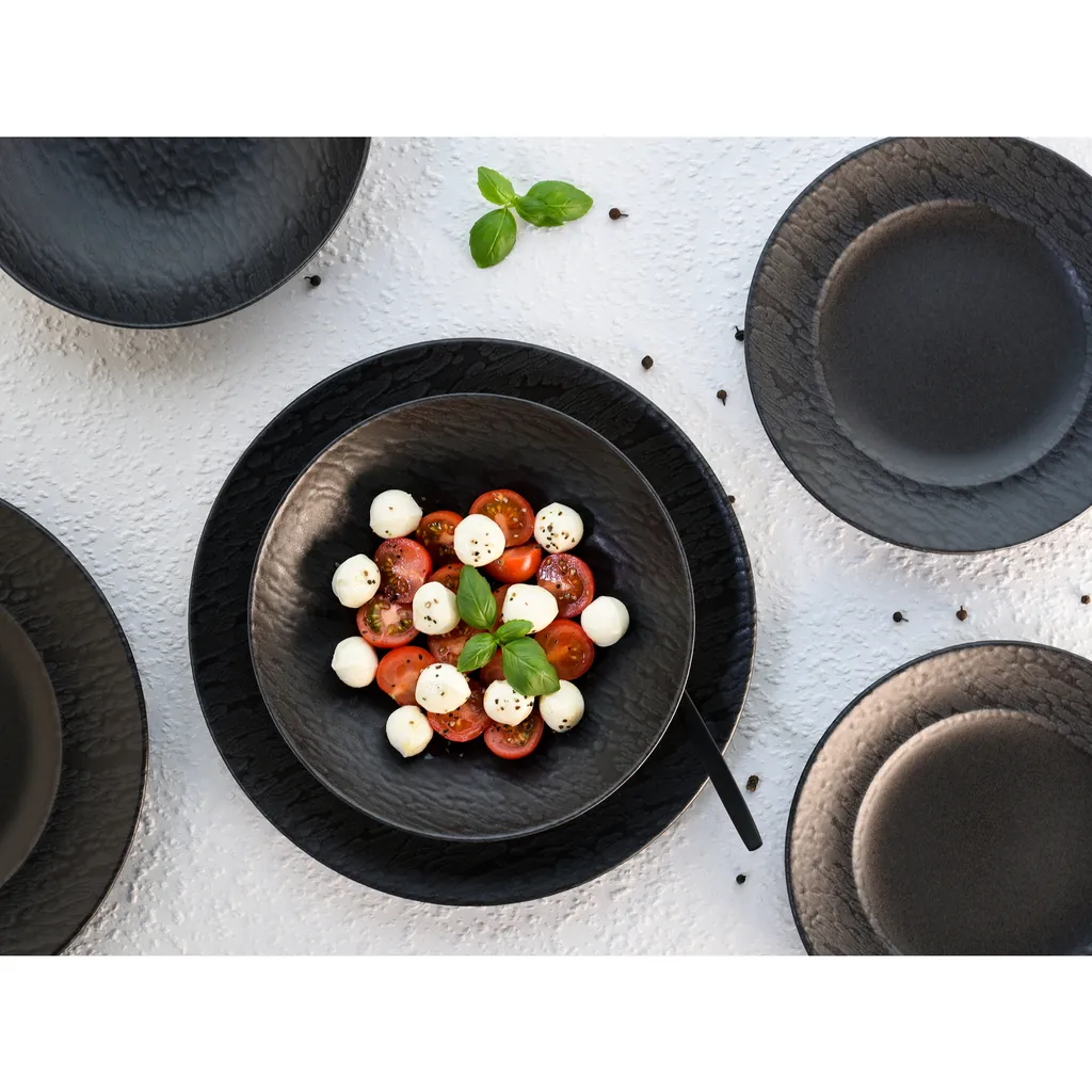 CreaTable 33320 Tafelservice Rondo Schiefer Für 6 Personen, Steinzeug, Schwarz (1 Set, 12-teilig) 10 CreaTable 33320 Tafelservice Rondo Schiefer Für 6 Personen, Steinzeug, Schwarz (1 Set, 12-teilig) – Bild 8