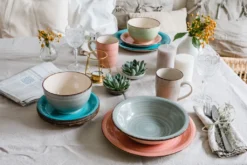 Mäser 931492 Lumaca Frühstück-Service Für 6 Personen Im Vintage Look, Handbemalte Keramik, Steingut, Rauchblau, 18-teilig (1 Set) -Esstisch Lieferungen Rabatte aea752487de15212f2af86d2c6dc8692