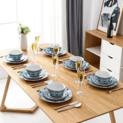 Tafelservice VEWEET, 18 Teiliges Geschirrset Aus Porzellan, AUDRIE Serie, Mit Je 6 Müslischale, Dessertteller Und Flachteller Für 6 Personen -Esstisch Lieferungen Rabatte b28b8c5bf86308e082307995d5aff90a