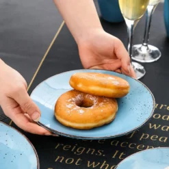 Vancasso Serie Navia Oceano, 16 Teilig Essservice Set Aus Steingut, Tafeiservice Für 4 Personen, Wasserblau, Vintage Aussehen, Natur Design -Esstisch Lieferungen Rabatte b4fbad475a0ee00972dabc64f78065a3