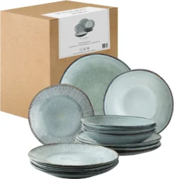 Dutch Rose Giftset 12 Delig Servies Blauw -Esstisch Lieferungen Rabatte bf063a25d55bb5237060aaeeb9d6a331