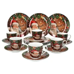 Esstisch Lieferungen Rabatte 32 18tlg Kaffeeservice Santa 6 Personen Weihnachtsdekor Advent Weihnachtsmann Porzellan