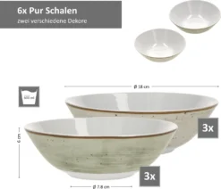 24tlg. Kombiservice Pur 6Pers Kaffeebecher Müslischale Kuchenteller + Speiseteller Flach Porzellan -Esstisch Lieferungen Rabatte c06796a86595efab6d5a96ab43018272