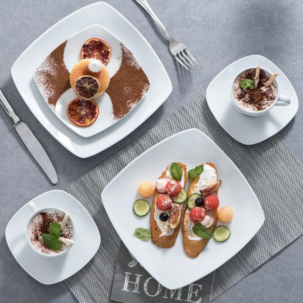 Malacasa Serie Julia, Tafelservice 60-teilig Kombiservice Porzellan Geschirrset Mit Kaffeetassen, Unterteller, Kuchenteller, Suppenteller Und Flachteller, Kaffeeservice Für 12 Personen 8 Malacasa Serie Julia, Tafelservice 60-teilig Kombiservice Porzellan Geschirrset Mit Kaffeetassen, Unterteller, Kuchenteller, Suppenteller Und Flachteller, Kaffeeservice Für 12 Personen – Bild 6