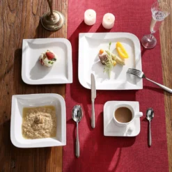 MALACASA, Serie Joesfa, 30 Tlg. Cremeweiß Porzellan Geschirrset Kombiservice Tafelservice Im Eleganten Design Mit Je 6 Tassen, 6 Untertassen, 6 Dessertteller, 6 Suppenteller Und 6 Speiseteller -Esstisch Lieferungen Rabatte c2a27e85bb6d2766010fa860d83de4fb