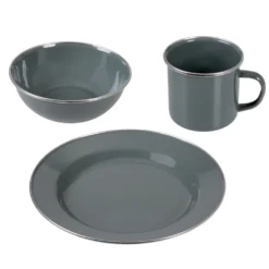 GRÄWE Camping Geschirr Set 4 Personen Grau -Esstisch Lieferungen Rabatte c4a6e915fc724a87ca66fd6120e00e7d