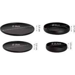 Maastricht Porselein Universe Porzellan Kombiservice 24 Tlg. 6 Pers Schwarz