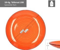 Service 18tlg. Tellerset Uni Bunt, Für 6 Personen In Unterschiedlichen Farben -Esstisch Lieferungen Rabatte cc057551f375e471b3c394e98e3c999a