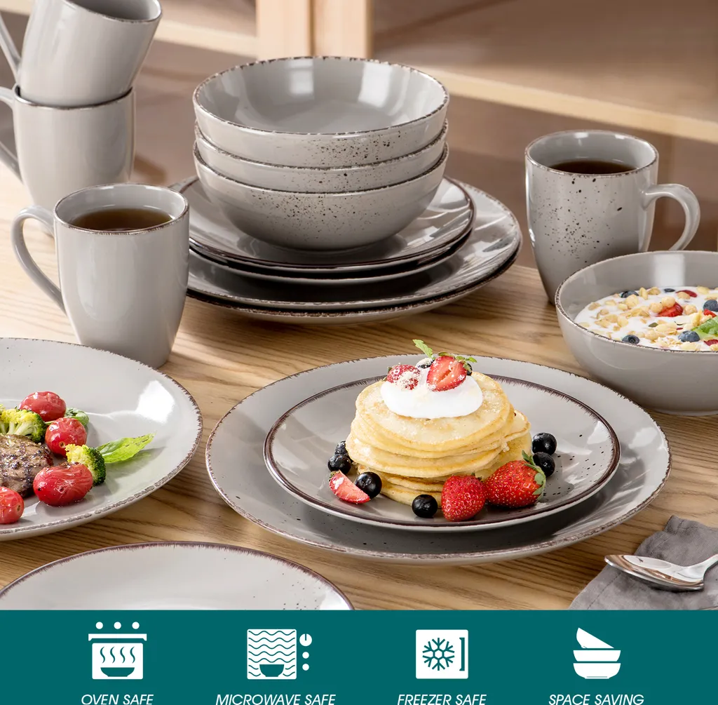 Vancasso Navia Jardin 16 Teilig Tafeiservice Set, Geschirrset Aus Steingut, Vintage Aussehen, Natur Design 5 Vancasso Navia Jardin 16 Teilig Tafeiservice Set, Geschirrset Aus Steingut, Vintage Aussehen, Natur Design – Bild 3