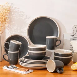 Tafelservice, Vancasso SEESAMI 16-teiliges Kombiservice Aus Steinzeug, Geschirrset Im Modernen Aussehen Für 4 Personen -Esstisch Lieferungen Rabatte cfab4e3eef1a71988f7e91011bbd7938
