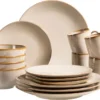 Mäser 931736 Kombiservice Ossia Für 4 Personen, Steinzeug, Grau (1 Set, 16-teilig)