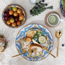 Vancasso Tafelservice Porzellan, JASMIN 16 Teiliges Essgeschirr Kombiservice, Handbemaltes Geschirrset Für 4 Personen, Böhmischer Stil -Esstisch Lieferungen Rabatte d1986aa67f0cf6c74a39114f97f0ce74