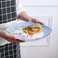 VEWEET 30-teilig Porzellan Tafelservice, Serie 'Hannah', Kombiservice Für 6 Personen, Blau Mit Floral Dekoration -Esstisch Lieferungen Rabatte d6590d5818c26b22f54843148347c952